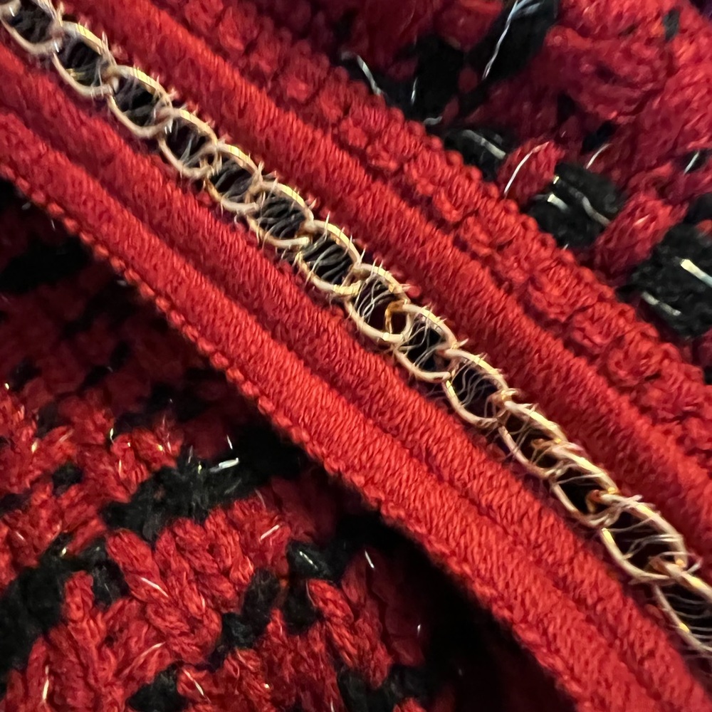 Clichê for Boston Proper tweed chain trim red cardigan ♥️🌹⭐️ - Picture 9 of 13